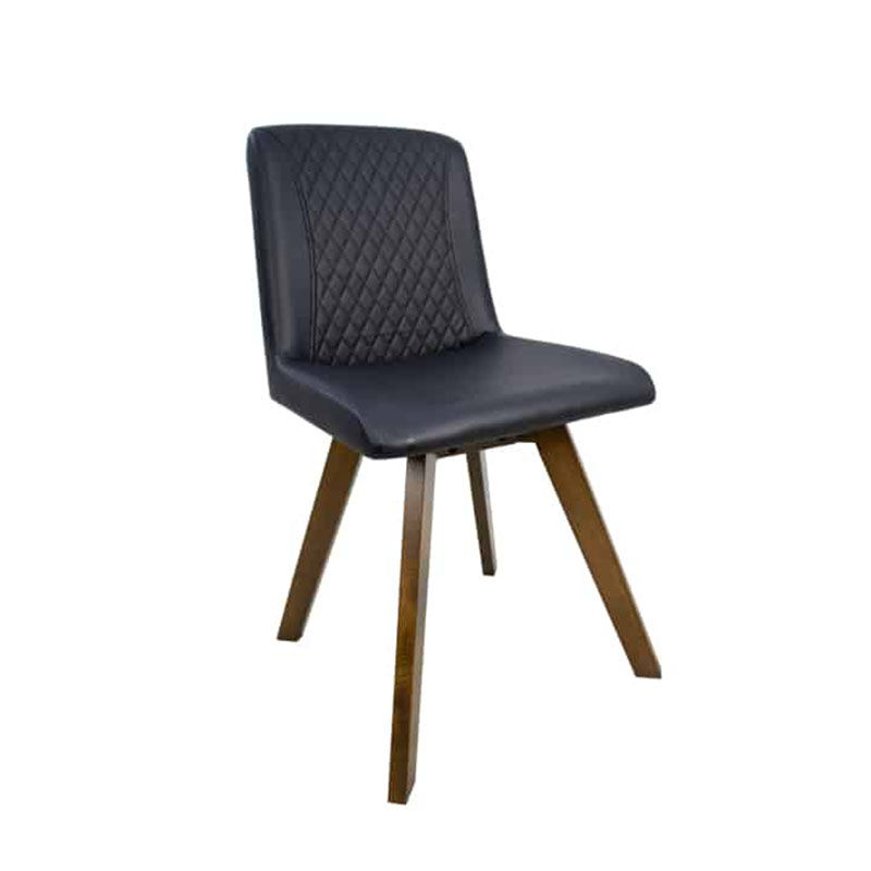 Vividitto - Wooden Dining Chair Black PU Cushion