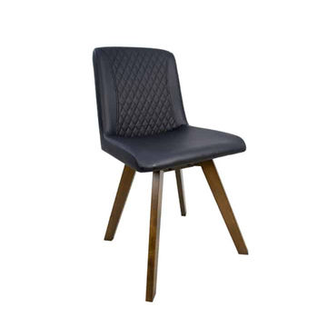 Vividitto - Wooden Dining Chair Black PU Cushion