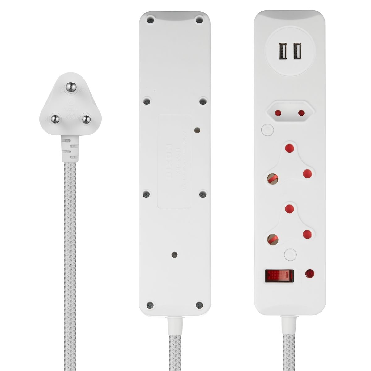 Switched 3-Way Multiplug with USB Ports, Surge Protection & Safety