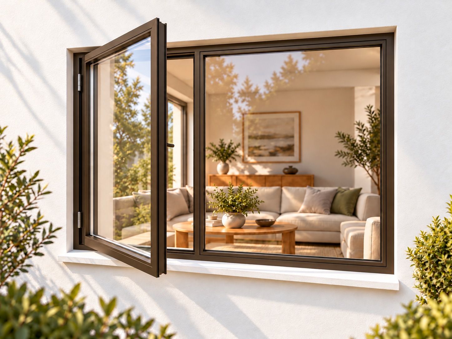 Kenzo Premium Side-Hung Aluminium Window - Bronze, 1500 900 mm, Left Side Opener
