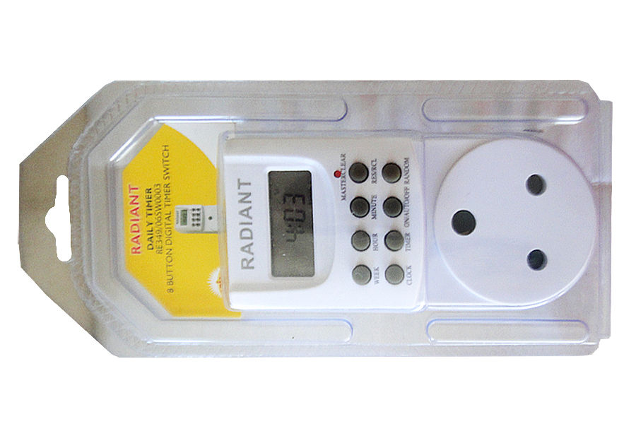 Timer switch - daily plug in Mains digital Radiant