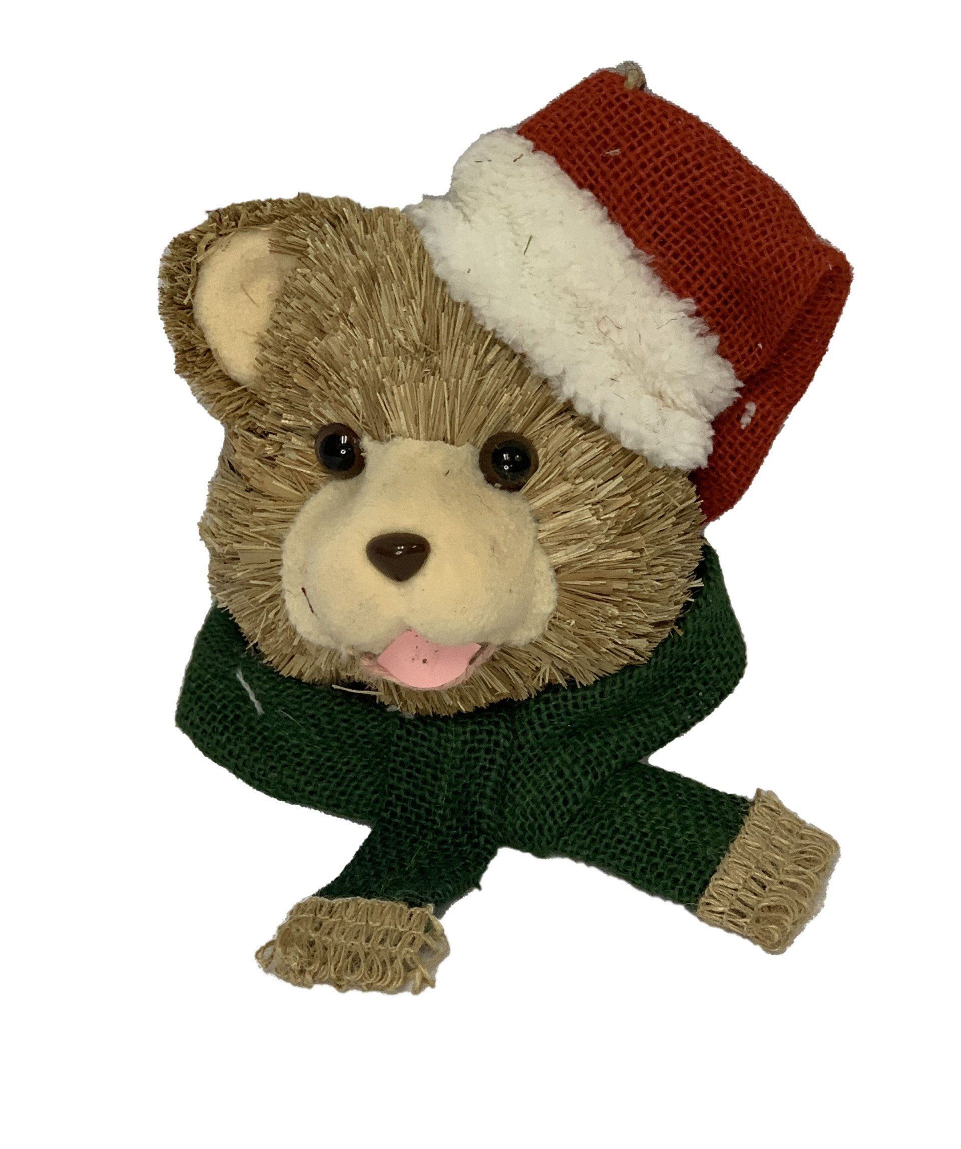 XMAS D�COR BEAR GREEN SCARF