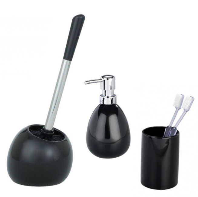 WENKO - SOAP DISPENSER - POLARIS RANGE - BLACK - CERAMIC