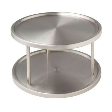 Wenko - CUPBOARD TURNTABLE - 2-TIER LAZY SUSAN - DUO - STAINLESS STEEL