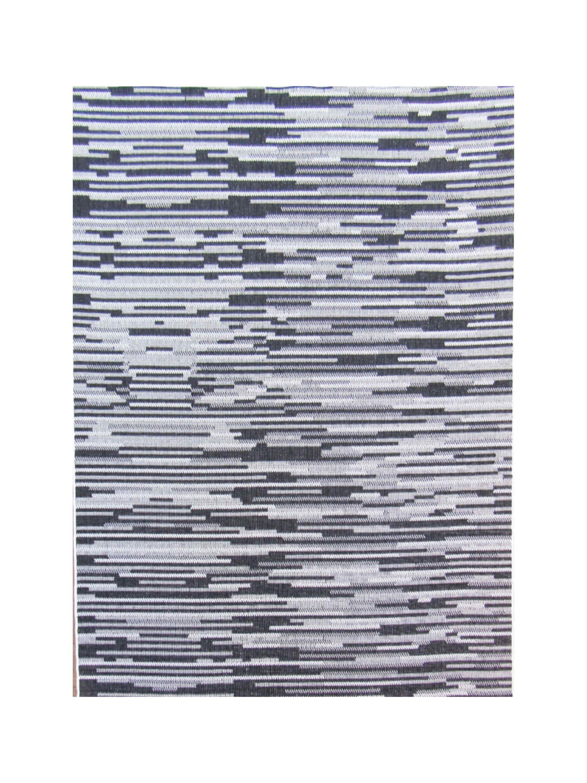 BK Carpets & Rugs - Reversible Strip Indoor Outdoor Area Rug - 2m x 2.9 - Black -  White