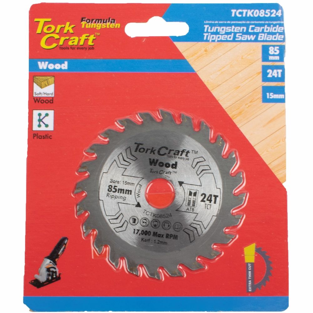 Tork Craft - Tct Saw Blade 85mm x 1.2mm x 15mm x 24T Wood