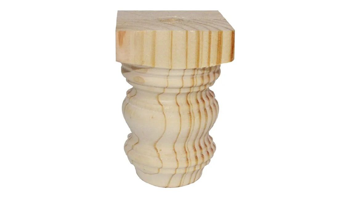 Classic Short Leg, H100 x 65mm x 65mm, Raw Pine (4 Pack) BY WOODLY