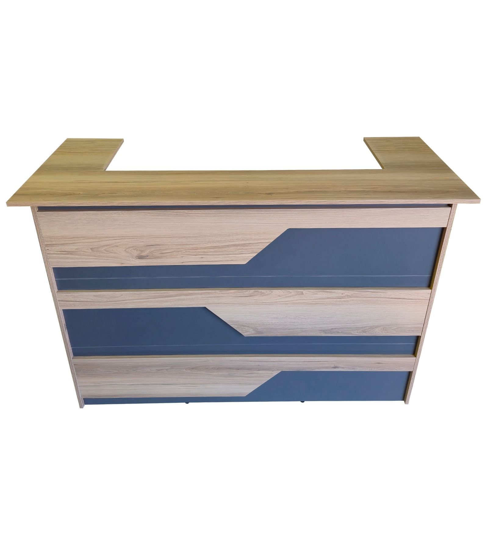 Newport Reception Desk 200cm - Sahara & Storm Grey