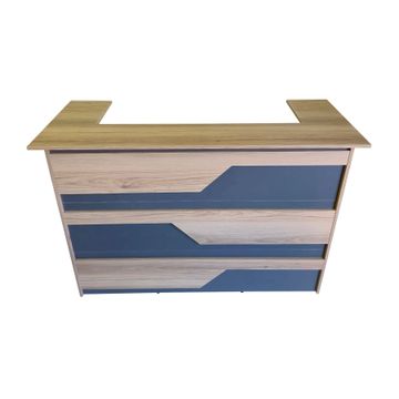 Newport Reception Desk 200cm - Sahara & Storm Grey