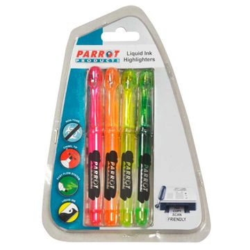 Liquid Ink Highlighters (Chisel Tip - Carded 4)