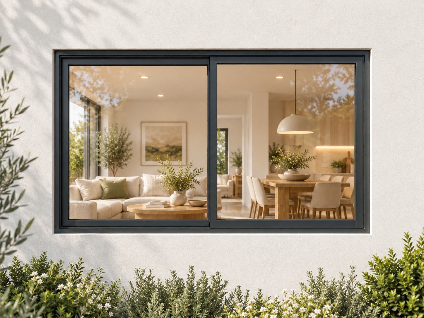 Kenzo Aluminium Sliding Window - Charcoal, 900 600 mm, Two Sliding Panels
