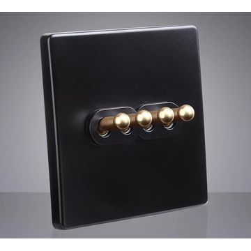 Classic Black with Brass Toggle, 4 Lever
