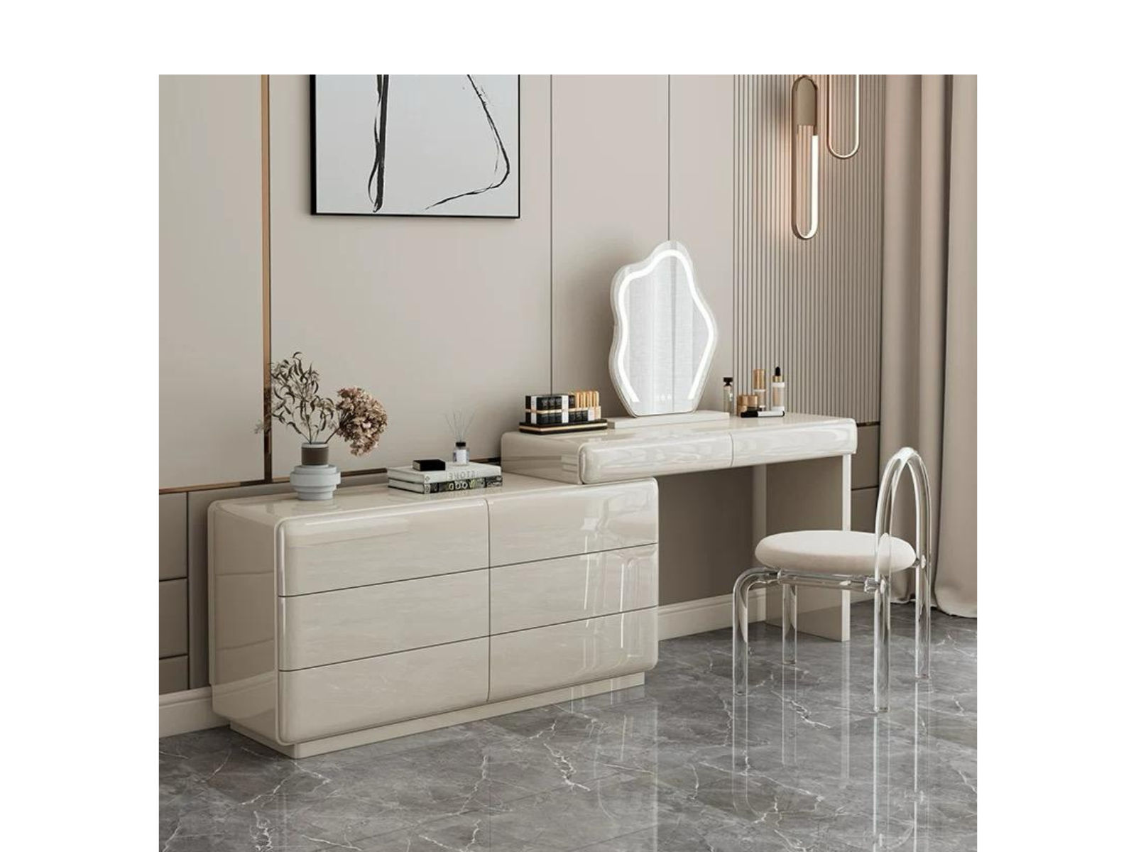 QandAHome-Honor Dressing Table with Mirror