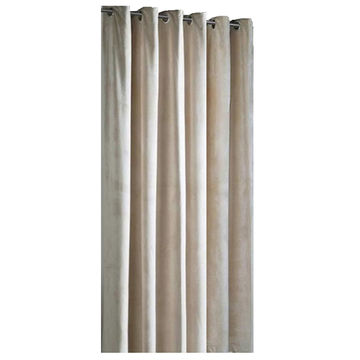 Matoc Readymade Curtain -Blackout Velvet -Ivory -Eyelet -285cm W x 221cm H