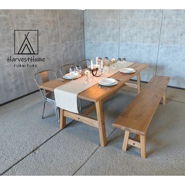 Harvest Home Furniture Set of 1 Harvest Table and 1 Harvest Bench