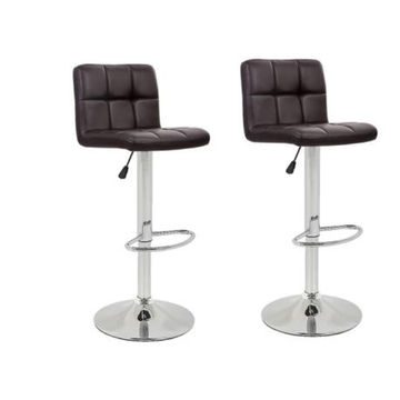 Bar Stools / Kitchen Counter Bar Chair Stools - Set of 2 (Brown)