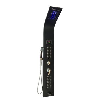 SHOWER PANEL CURV LED - 1400X200 MATT BLACK