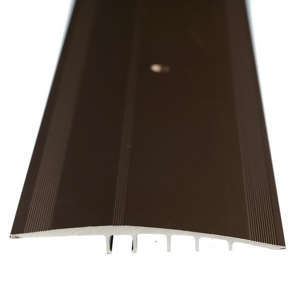 Aluminium Reducer Strip Large Dark Bronze Drilled 2500 x 76 Aluminium Door Strip