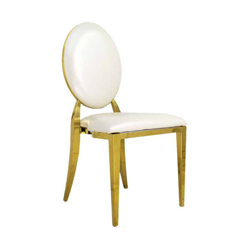 Vividitto - Gold Round Back Padded Dining Chair