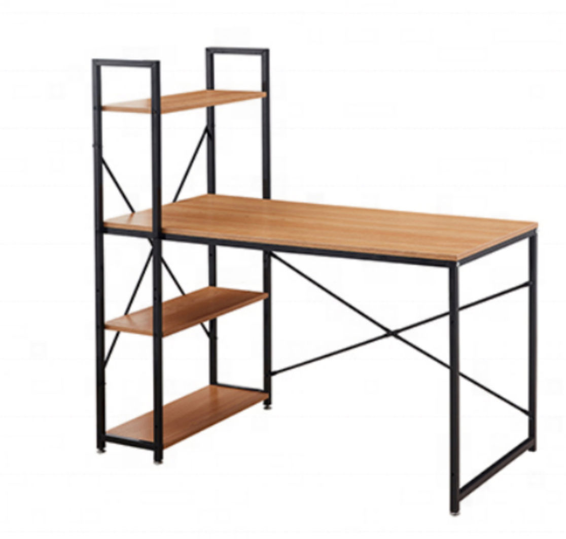 Office Desk with Side Shelves- wood