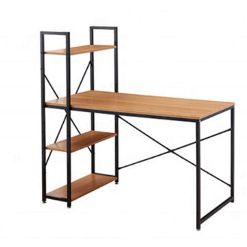 Office Desk with Side Shelves- wood
