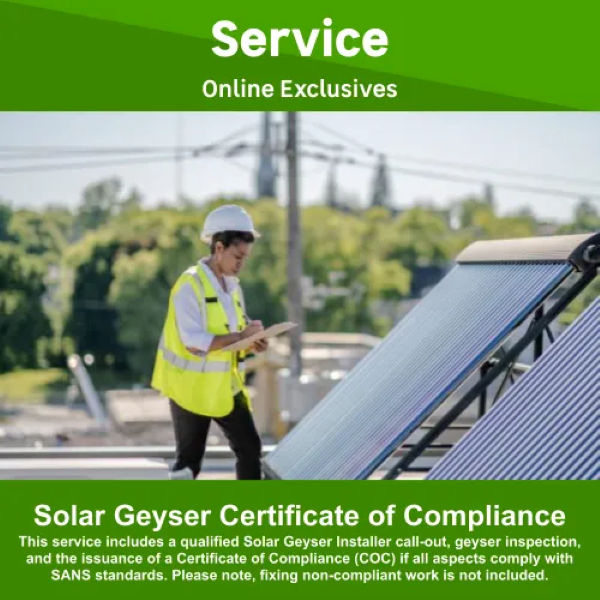 Solar Geyser Certificate Of Compliance COC by Juspropa