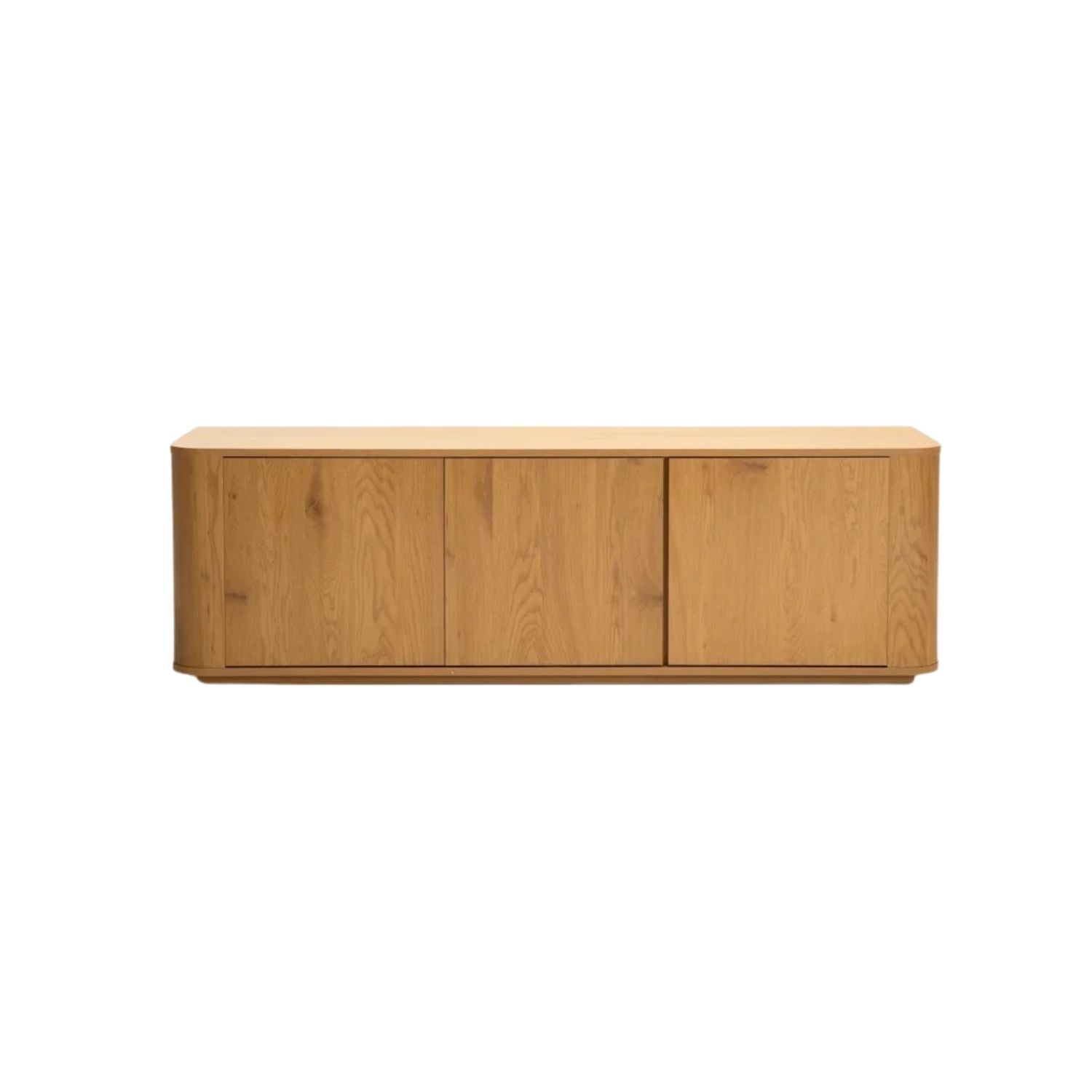 160cm Oak 3-Door TV Cabinet With Adjustable Shelves