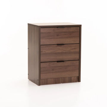KAPPY 3 Drawer Pedestal – Walnut Finish | Compact Wooden Storage Unit