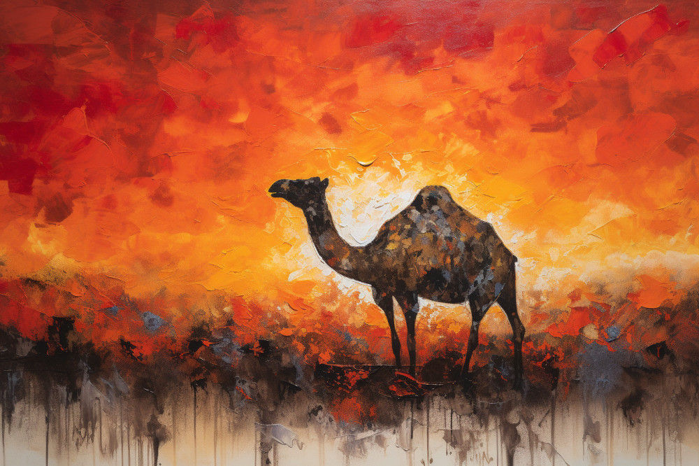 Canvas Wall Art - Fiery Reds Oranges Blend Together  - A1121 - [120 x 80 cm]