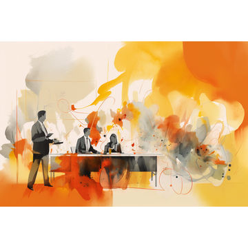 Canvas Wall Art - Warm Orange and Yellow Color Composition - A1048 - [120 x 80 cm]