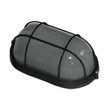 230VAC 12W Black LED Cage Bulkhead 6000K 283x162x140mm IP5