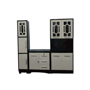 QandAHome-Metal Kitchen Unit - Cream