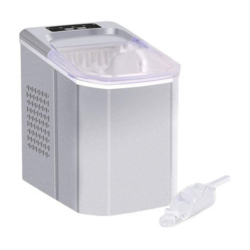 TOXIYA Ice-Maker Counter-Top Ice Maker Machine 8 Mins 9 Bullet Ice - Silver / White