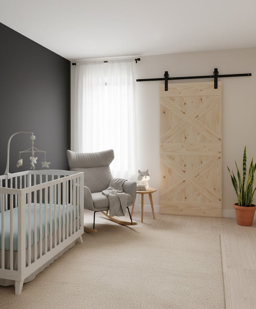 Double X Plank Barn Door with Hardware Kit