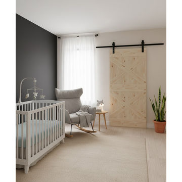 Double X Plank Barn Door with Hardware Kit