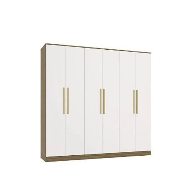 Elizondo Wardrobe 6 Doors 4 Drawers- Walnut/White | LEROY MERLIN South ...