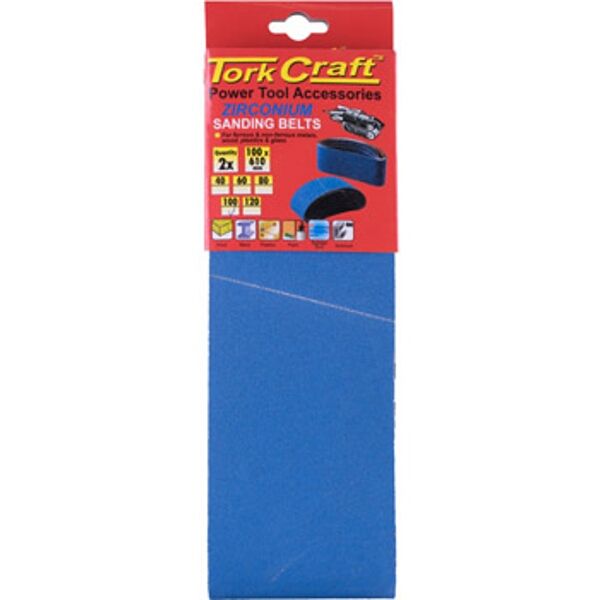 Sanding Belt Zirconium 100 X 610Mm 100Grit 2/Pack