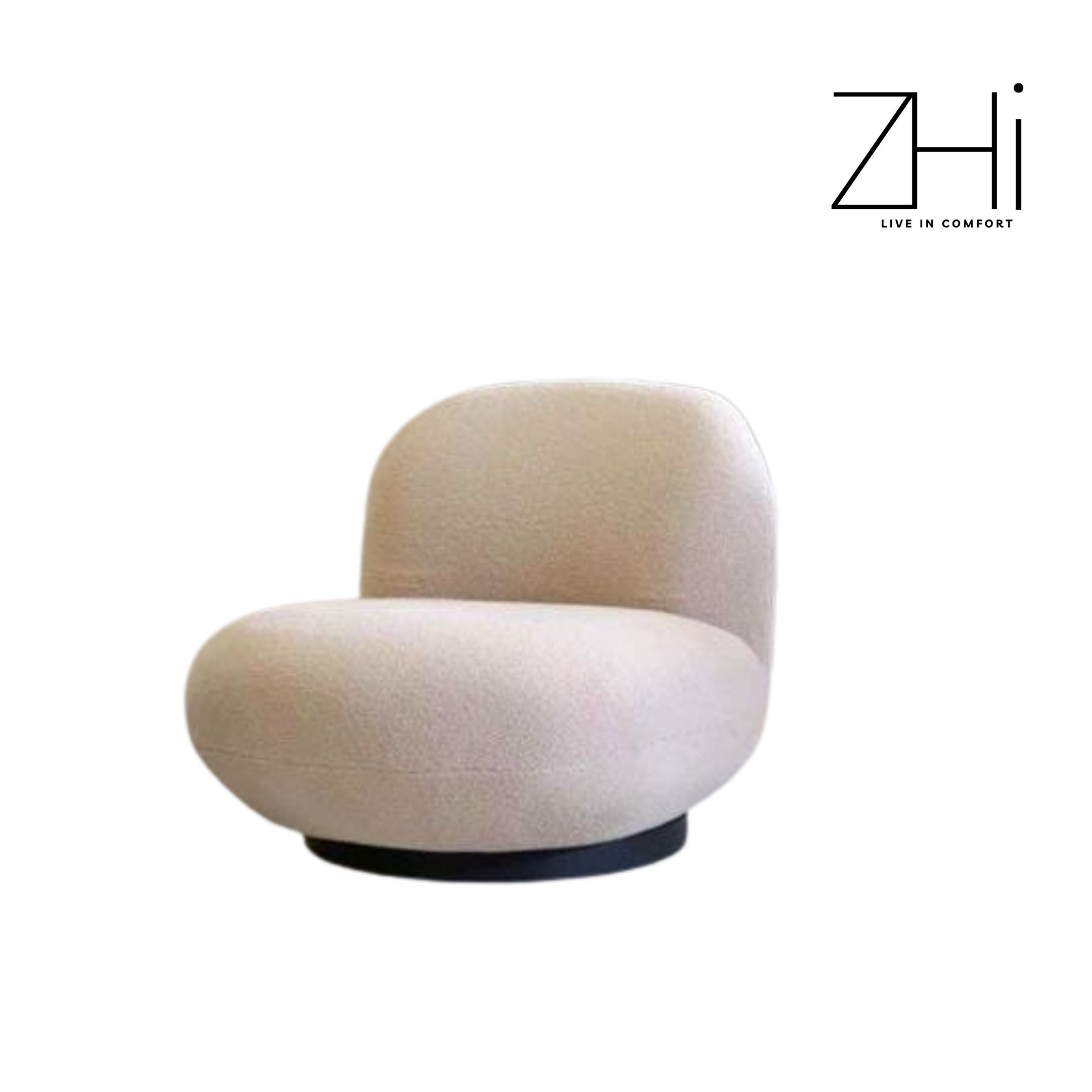 Plush Beige Lounge Chair
