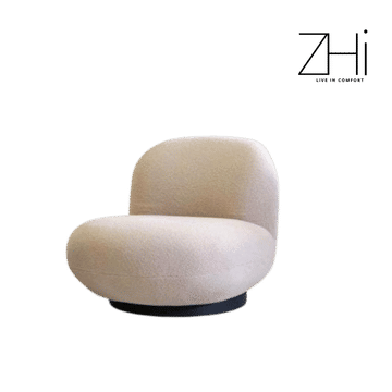 Plush Beige Lounge Chair