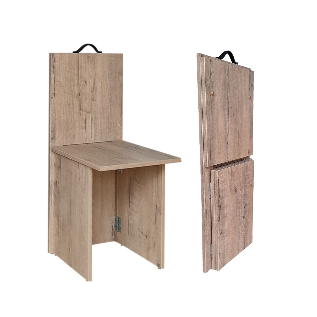 SpaceSave Flip n Flat Folding Chair - Rustic Wood