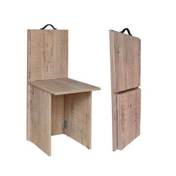SpaceSave Flip n Flat Folding Chair - Rustic Wood