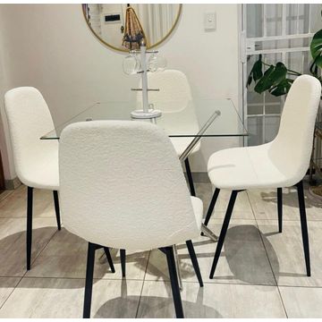 EFURN-Teddy 5pc Dinning Set White