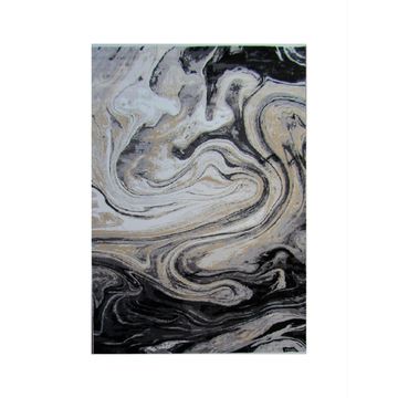 BK Carpets & Rugs - Modern Contemporary Abstract Swirl Rug –  2m x 2,9m - Grey , Black , White & Beige