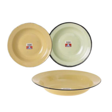 Plate Enamel - 22cm Plain Soup - Set of 6