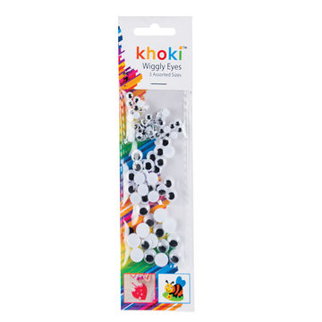 Arts & Crafts - Wiggly Eyes - Assorted Sizes - White & Black - 25 Pack