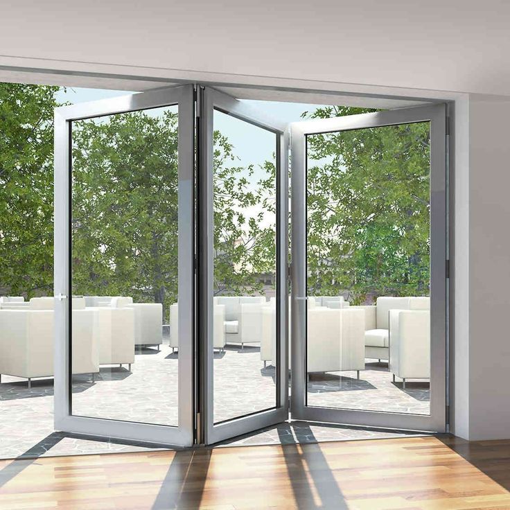Aluminium Fold A-Side Door 2.8mx2.1m Open to Left Silver