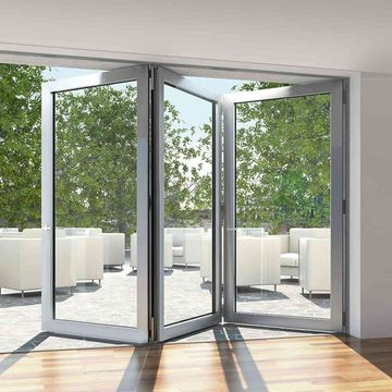 Aluminium Fold A-Side Door 2.8mx2.1m Open to Left Silver