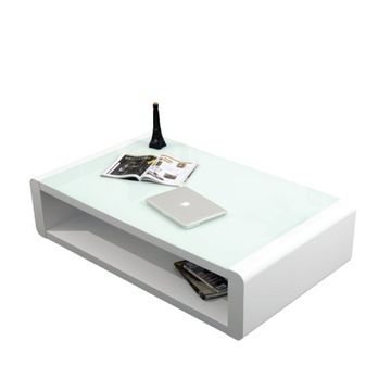 Coffee Table With Glass Top DH-T0318-120WE | Glass Coffee Table 100 x 35 cm