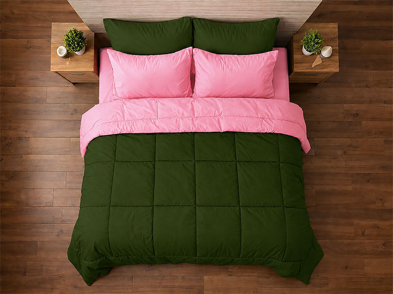 Everyday Collection Reversible Comforter Set - 90 GSM - King - Super King - Pink Frosting - Epsom (06 Sets)