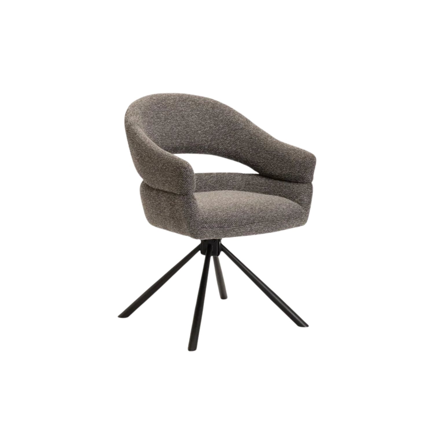 Textured Fabric Swivel Dining Chair - Grey